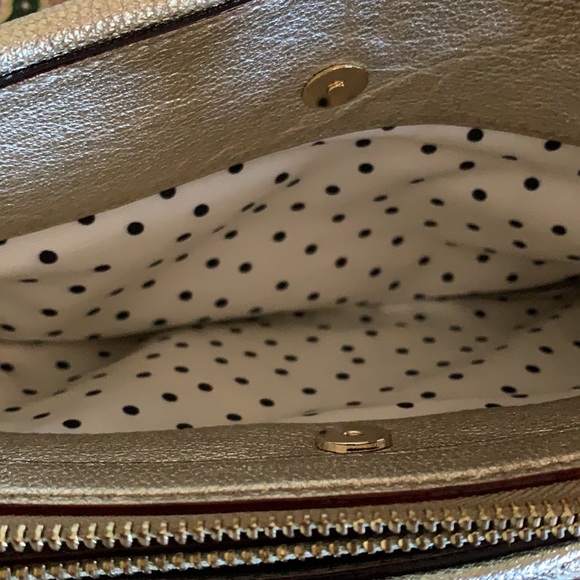 Kate spade gold metallic bow purse. Never used. Retail 298 - Picture 3 of 6